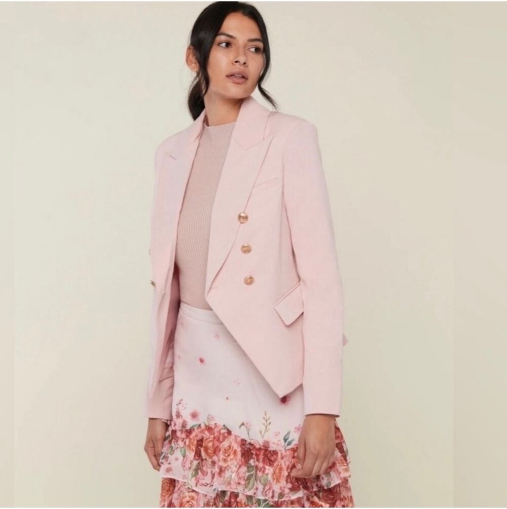 Rachel Parcell Pink Double Breasted Blazer Womens M